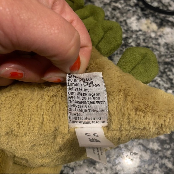 Jellycat Bashful Dino Green Dinosaur Plush Stegosaurus 9” - Picture 5 of 7